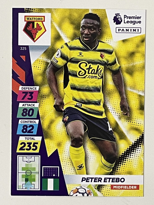 Peter Etebo Watford Base Panini Adrenalyn XL PLUS Premier League 2021 2022