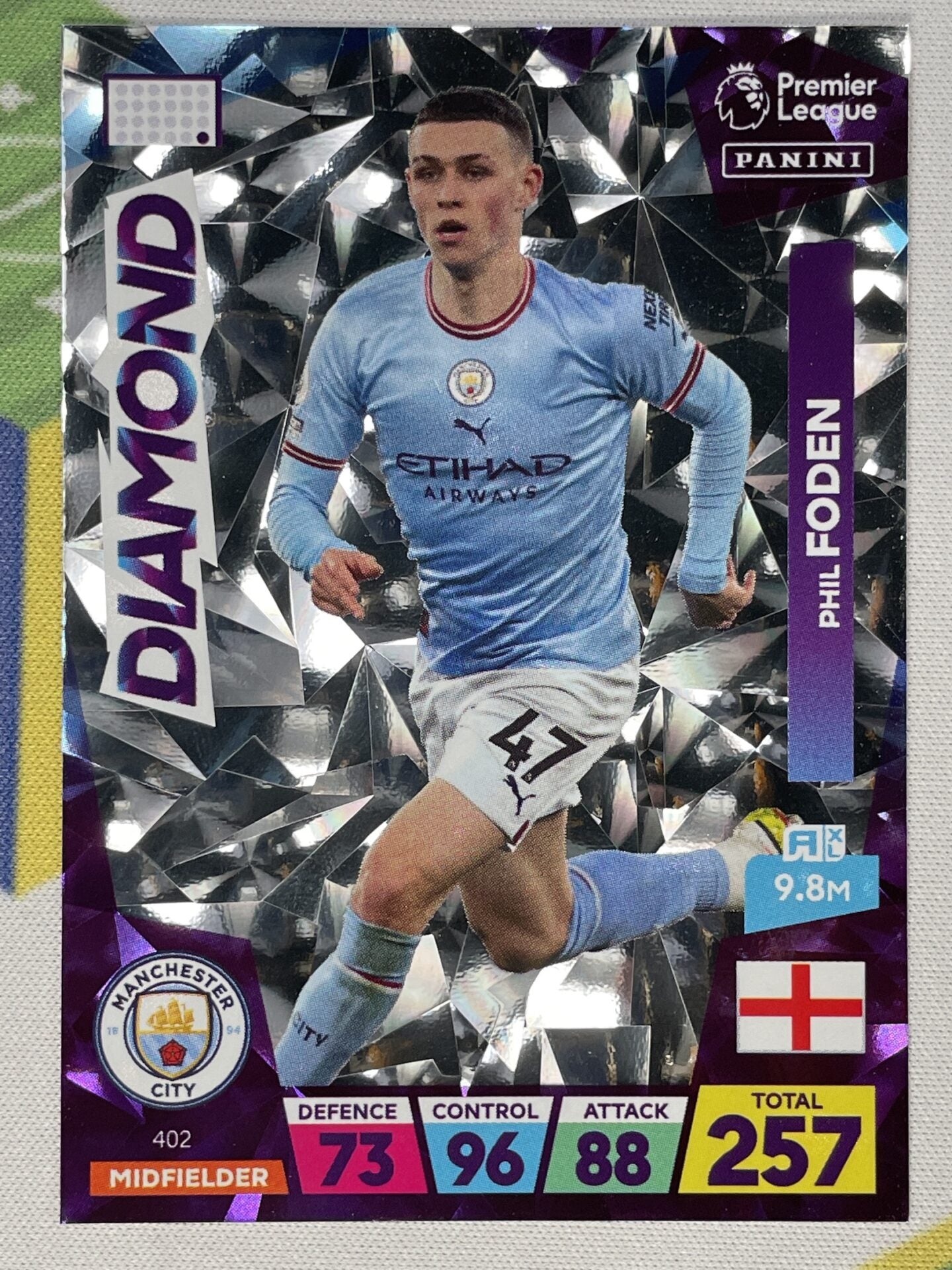 Phil Foden Manchester City Diamond Panini Premier League Adrenalyn XL 2023 Card