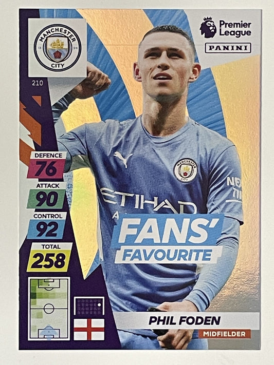 Phil Foden Manchester City Fans Favourite Panini Adrenalyn XL PLUS Premier League 2021 2022