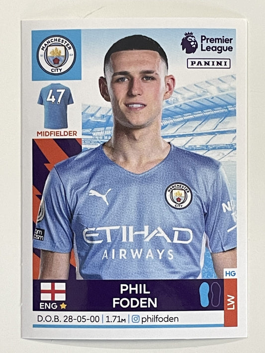 Phil Foden Manchester City Panini Premier League 2022 Football Sticker