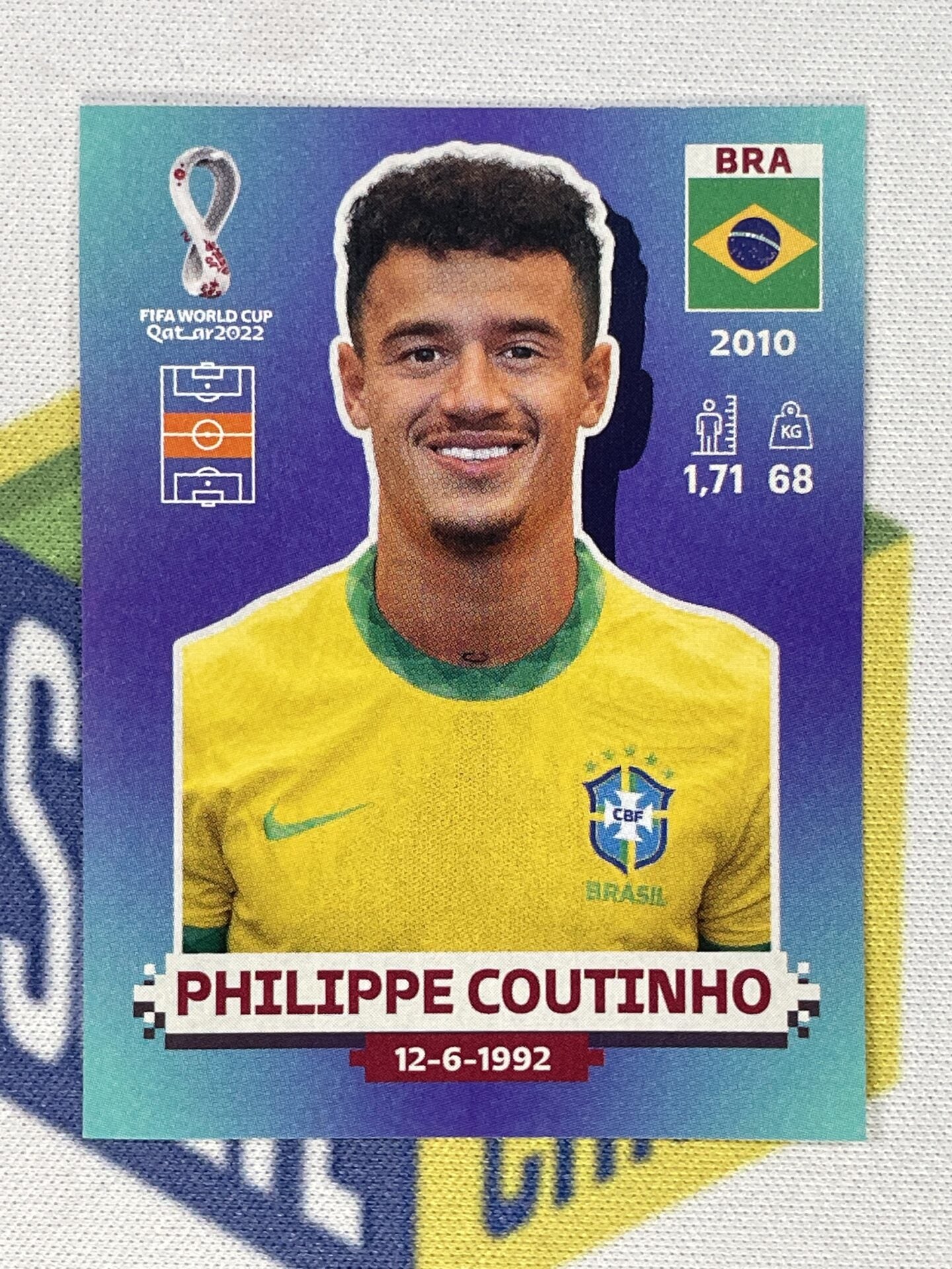 Philippe Countinho Brazil Panini World Cup 2022 Qatar Stickers