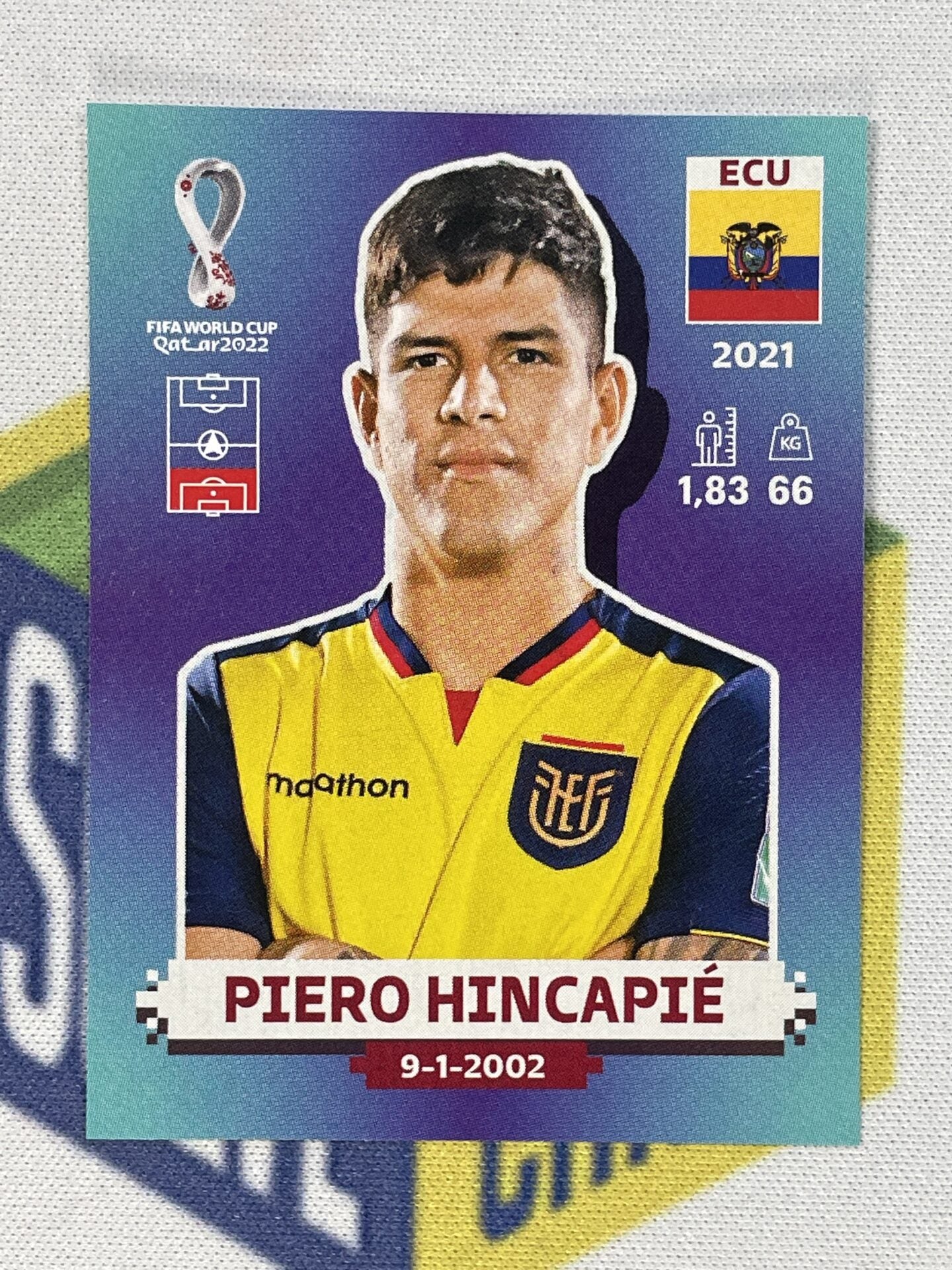 Piero Huncapie Ecuador Panini World Cup 2022 Qatar Stickers