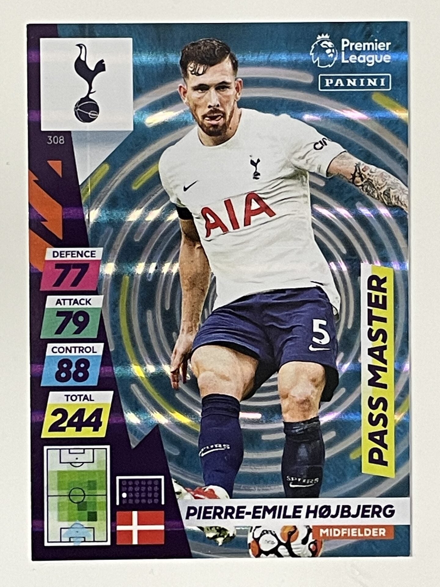 Pierre-Emile Hojberg Tottenham Hotspur Pass Master Panini Adrenalyn XL PLUS Premier League 2021 2022