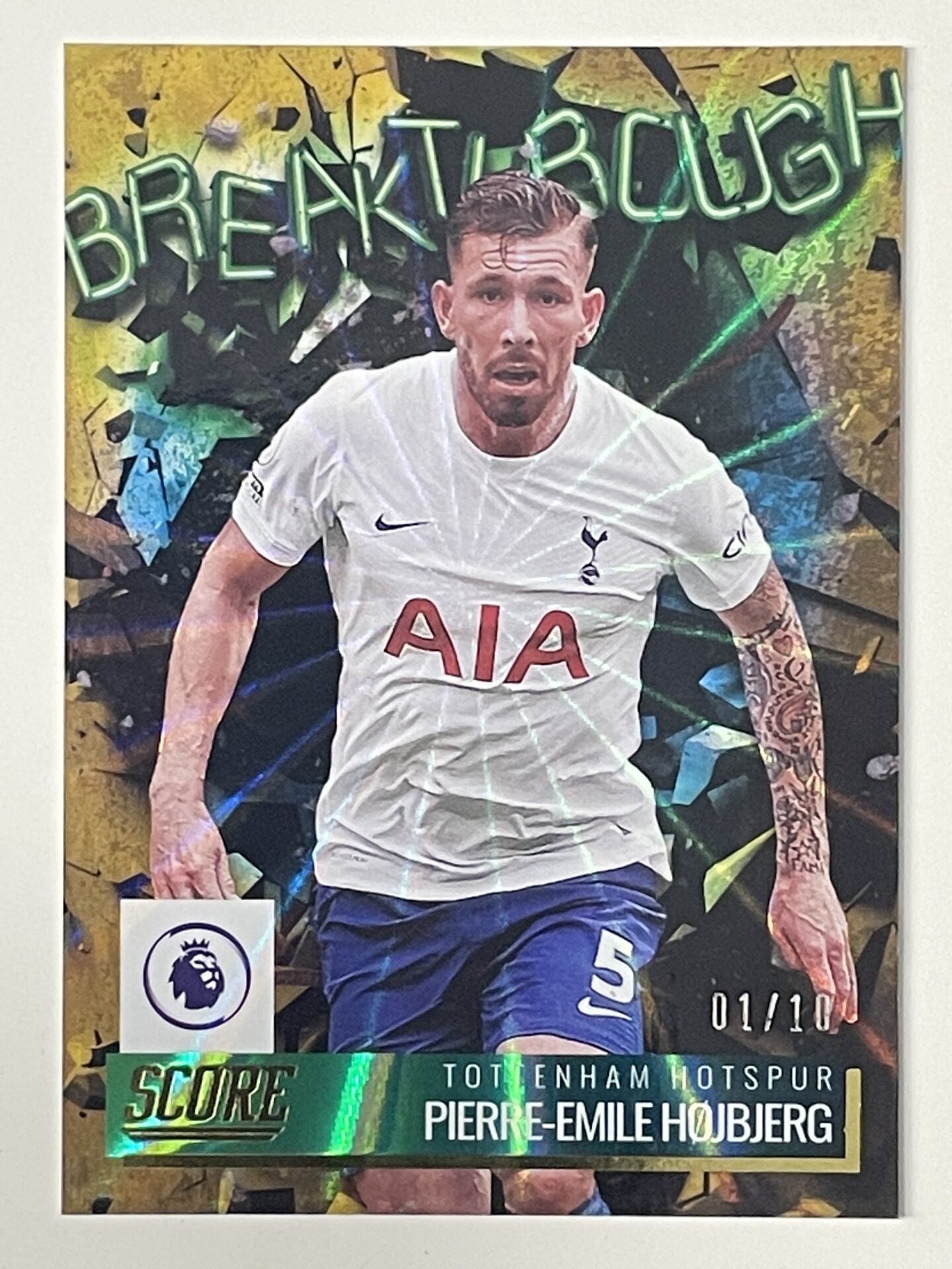 Pierre-Emile Hojgberg Tottenham Hotspur Breakthrough Gold Parallel Panini Premier League Score 2021 2022