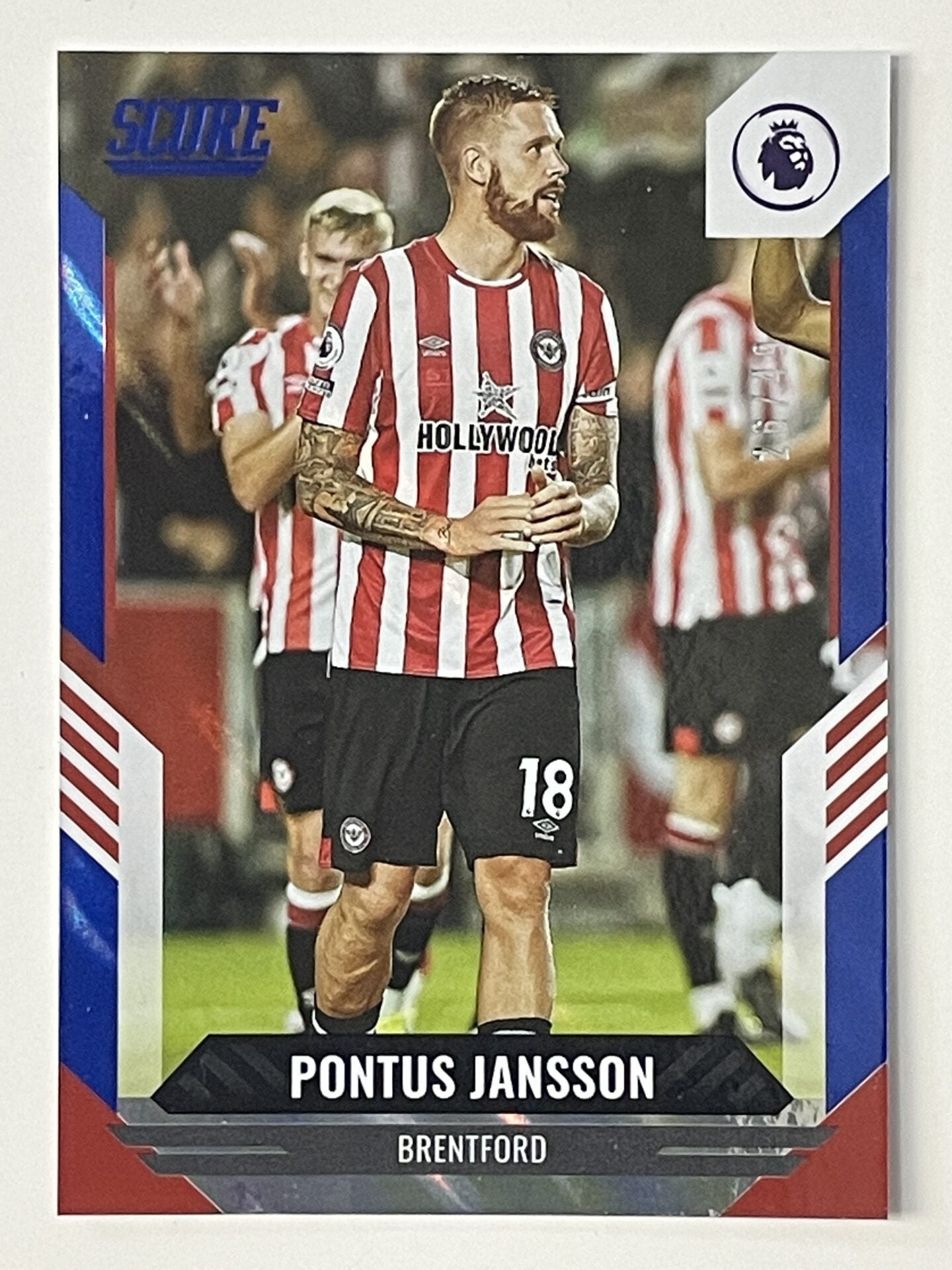 Pontus Jansson Brentford Base Blue Lava Parallel Panini Premier League Score 2021 2022