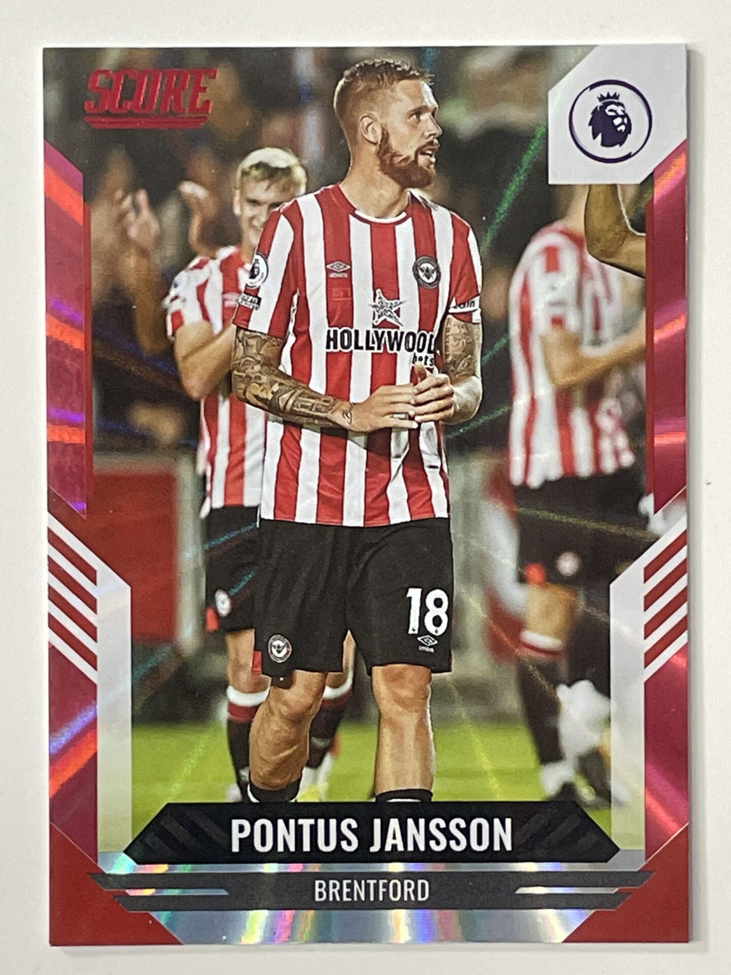 Pontus Jansson Brentford Base Red Laser Parallel Panini Premier League Score 2021 2022