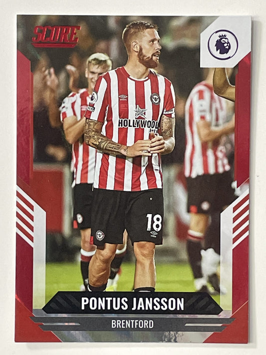 Pontus Jansson Brentford Base Red Lava Parallel Panini Premier League Score 2021 2022