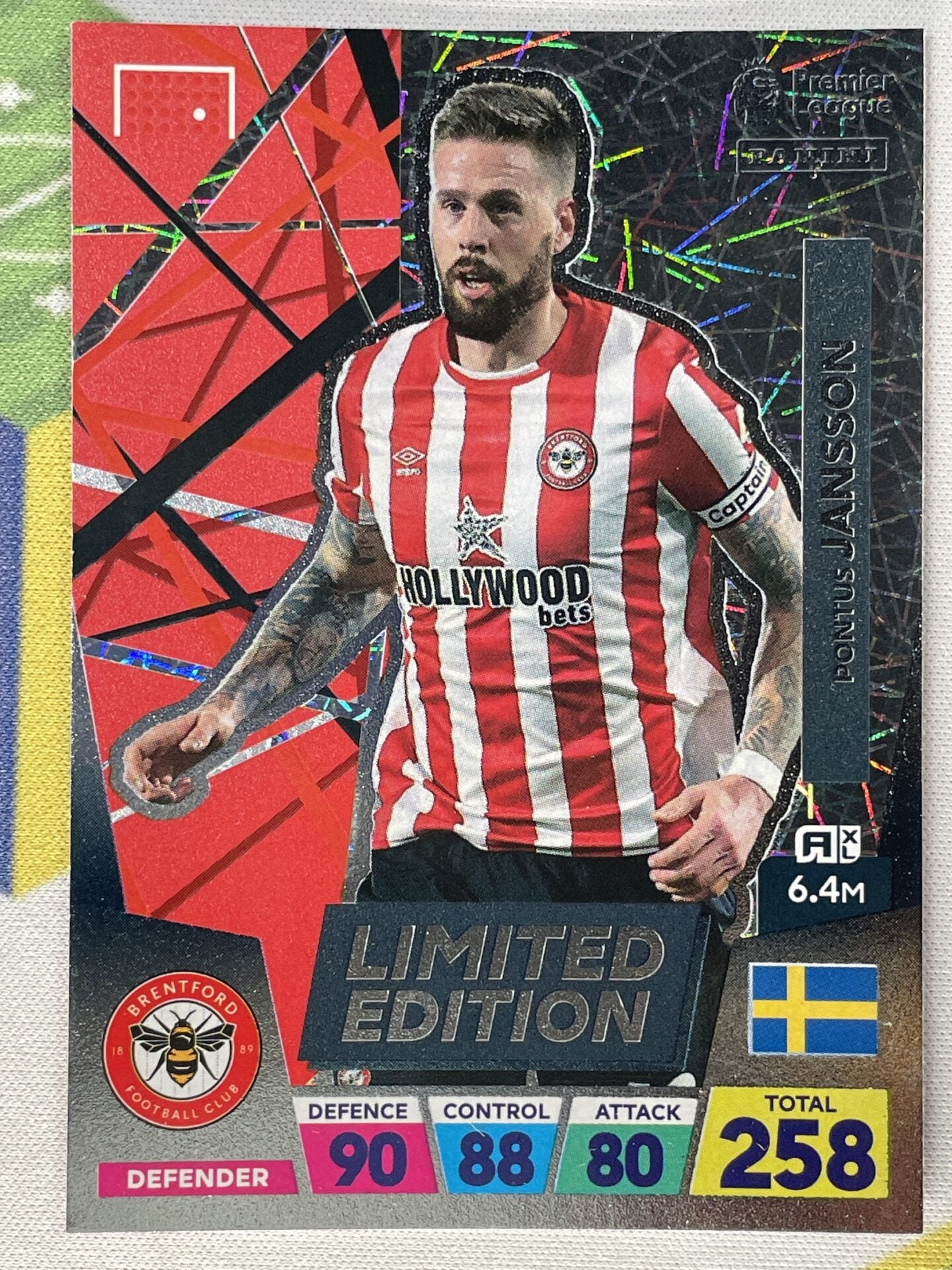 Pontus Jansson Brentford Limited Edition Panini Premier League Adrenalyn XL 2023 Card