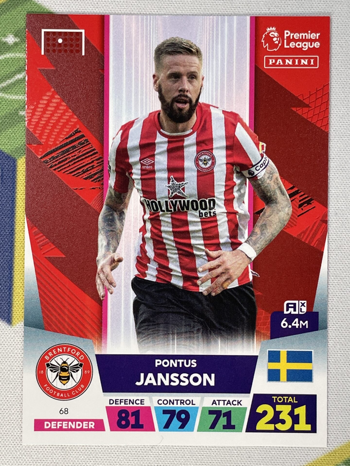 Pontus Jansson Brentford Panini Premier League Adrenalyn XL 2023 Card