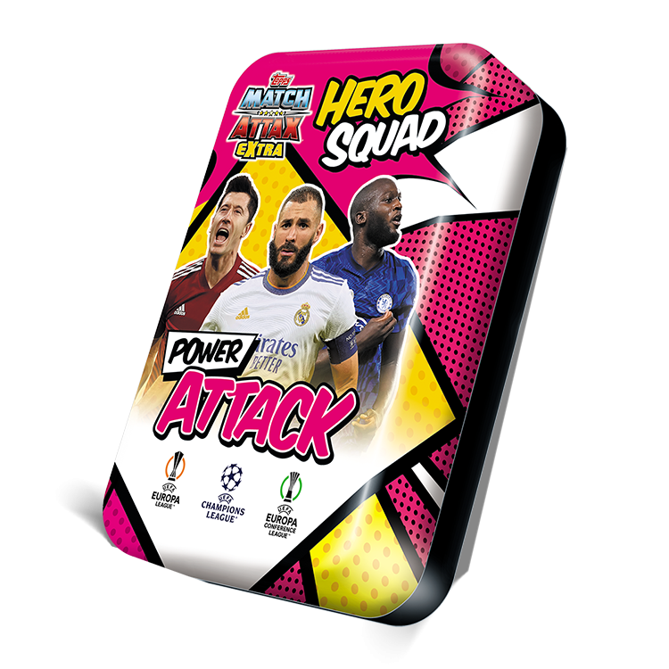 Power Attack Mega Tin Topps Match Attax Extra 2021 2022 UEFA Champions League Football Cards