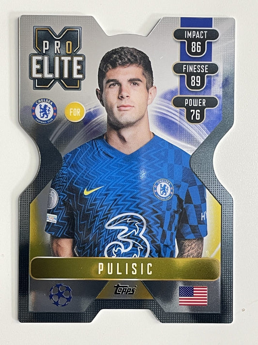 Pulisic Chelsea FC Chrome X Pro Elite Topps Match Attax Extra 2021:22 Champions League Card