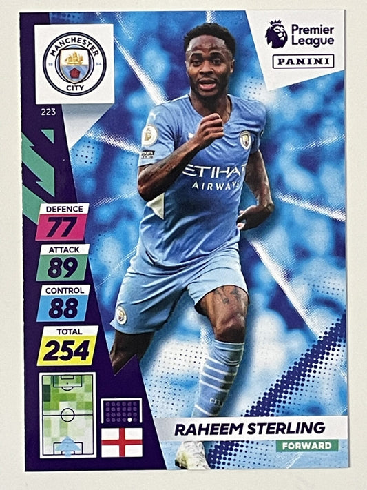 Raheem Sterling Manchester City Base Panini Adrenalyn XL PLUS Premier League 2021 2022