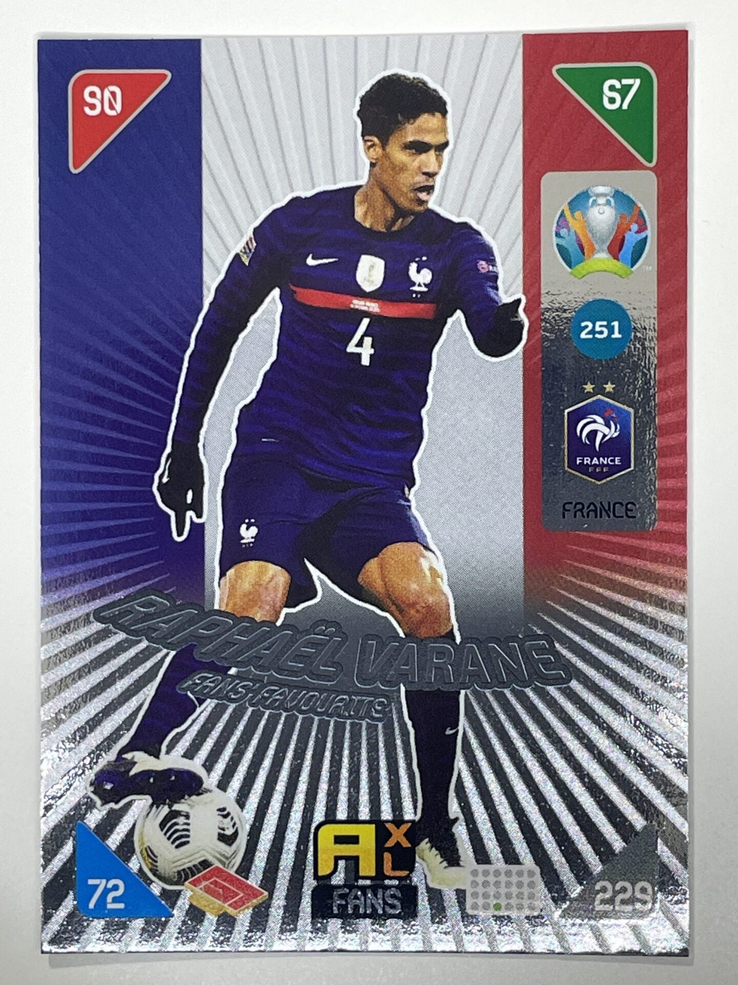 Raphael Varane Fans Favourites (France) Football Card &#8211; Euro 2020 Adrenalyn XL