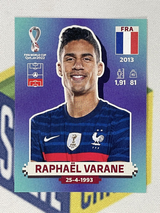 Raphael Varane France Panini World Cup 2022 Qatar Stickers