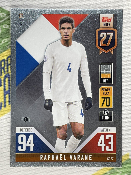 Raphael Varane France Topps Match Attax 101 Road to Nations League 2022 Card