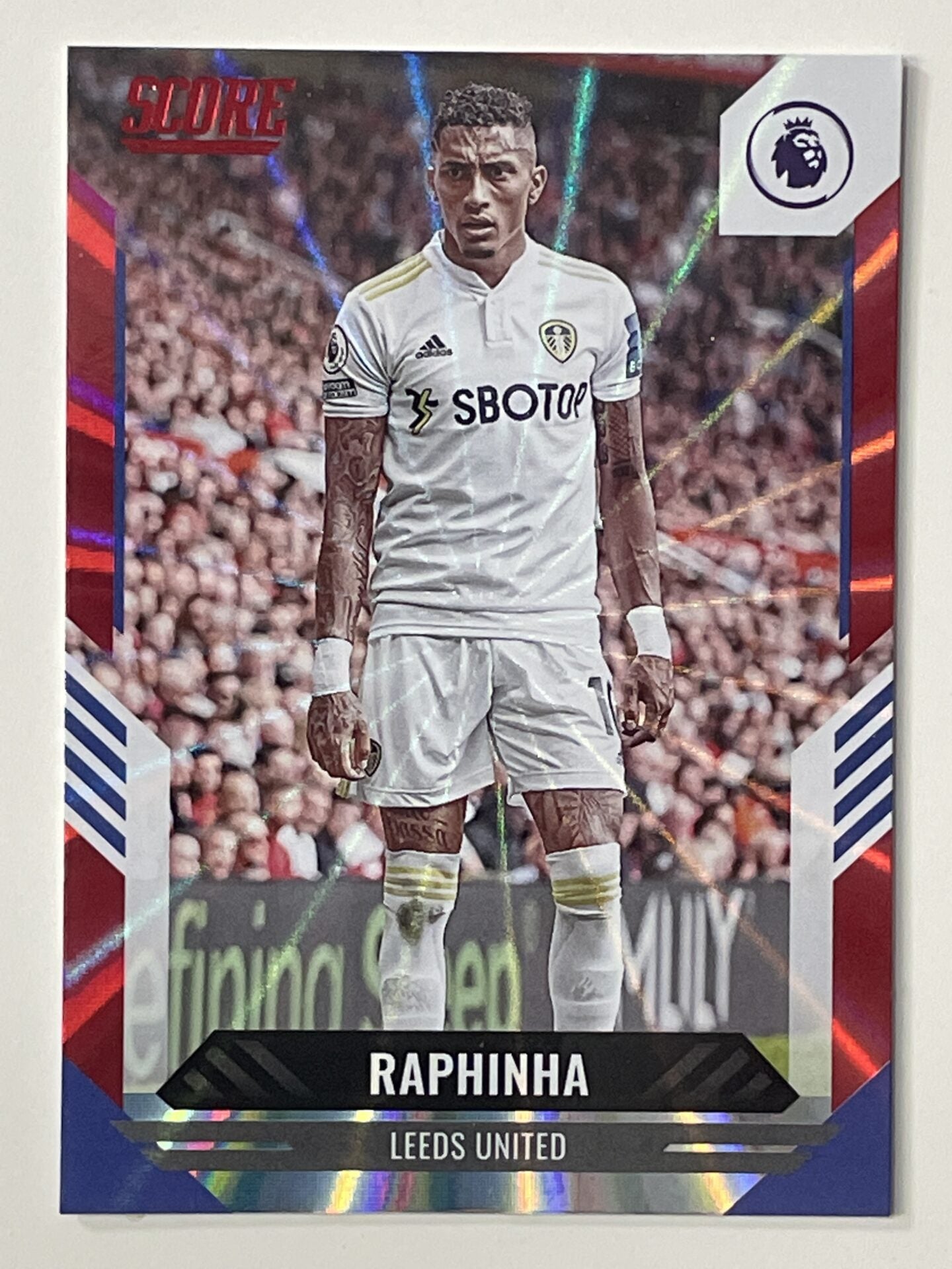 Raphinha Leeds United Base Red Laser Parallel Panini Premier League Score 2021 2022