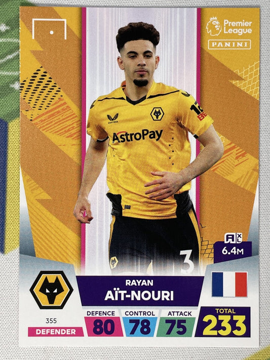 Rayan Ait-Nouri Wolves Panini Premier League Adrenalyn XL 2023 Card