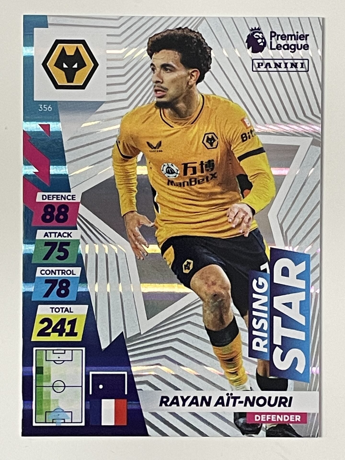 Rayan Ait-Nouri Wolves Rising Star Panini Adrenalyn XL PLUS Premier League 2021 2022