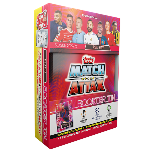 Red Ray Booster Tin Topps Match Attax 2022 2023 Champions League