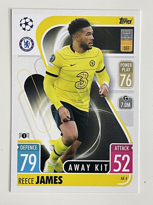 Reece James Chelsea FC Away Kit Topps Match Attax Extra 2021:22 Champions League Card