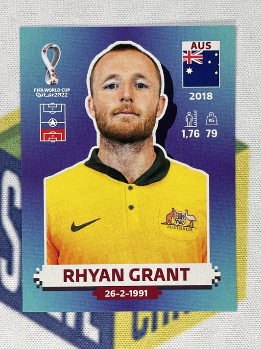 Rhyan Grant Australia Panini World Cup 2022 Qatar Stickers