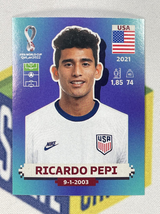 Ricardo Pepi USA Panini World Cup 2022 Qatar Stickers