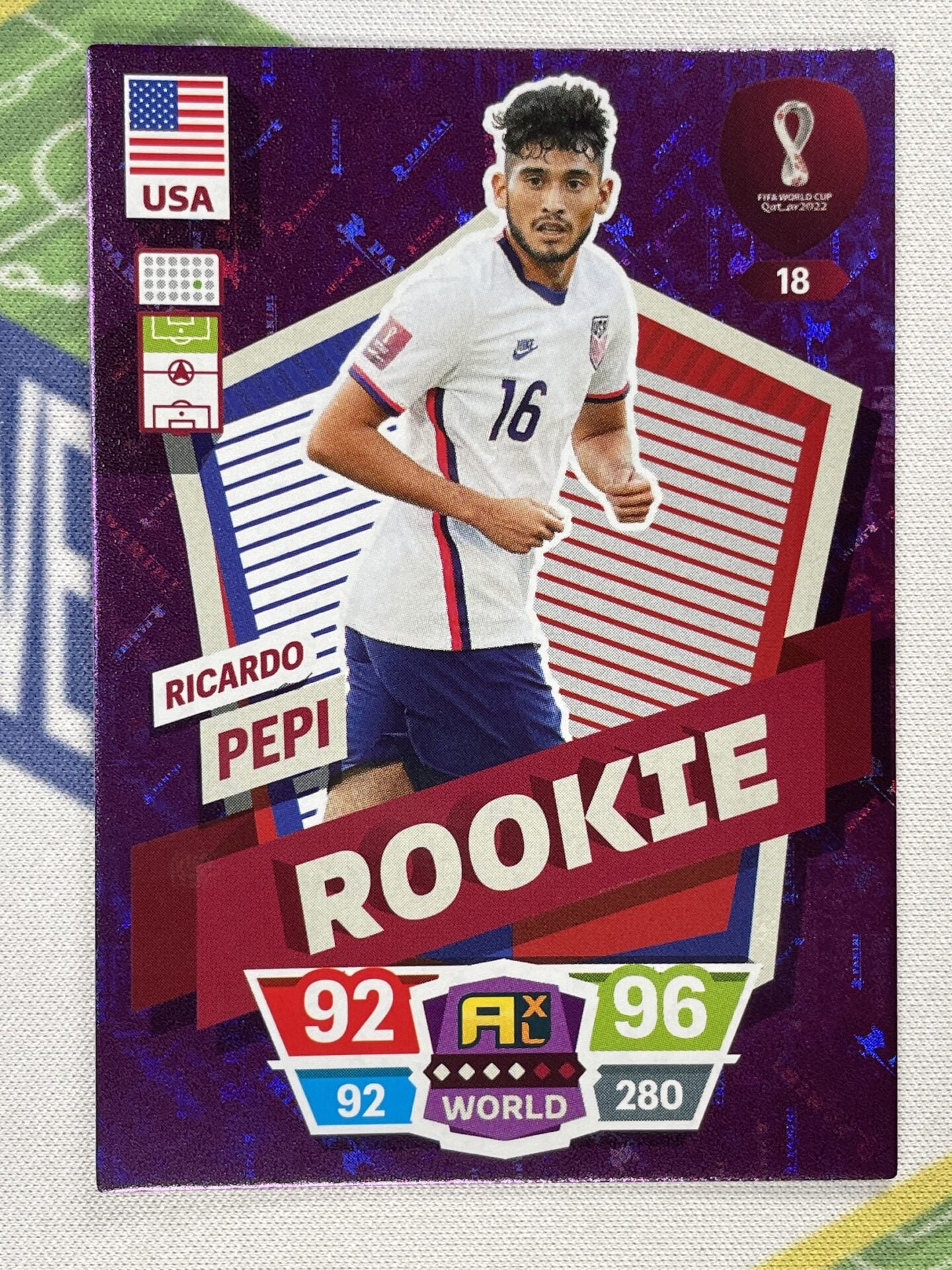 Ricardo Pepi USA Rookie Panini World Cup 2022 Adrenalyn XL Card