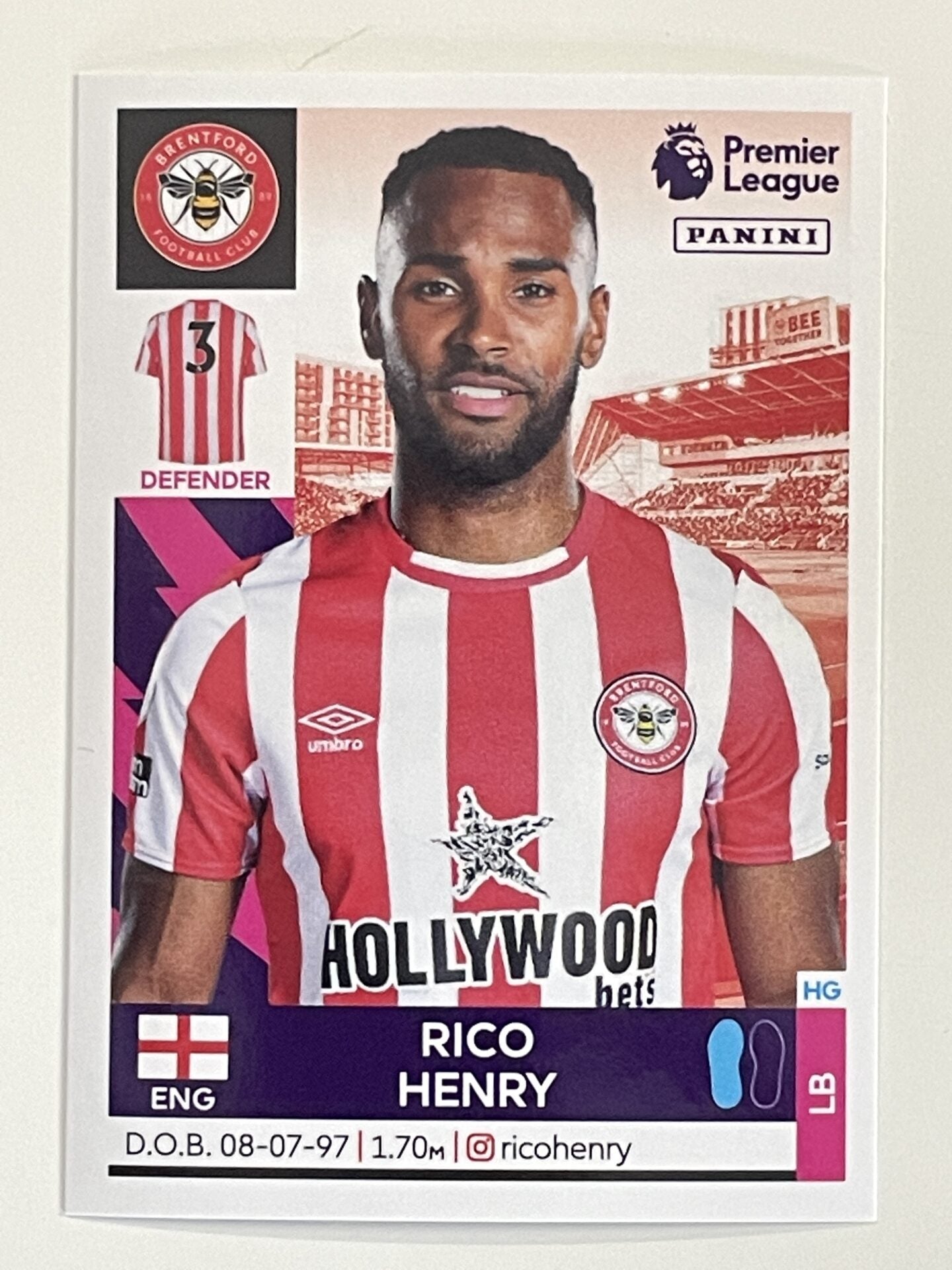 Rico Henry Brentford Panini Premier League 2022 Football Sticker