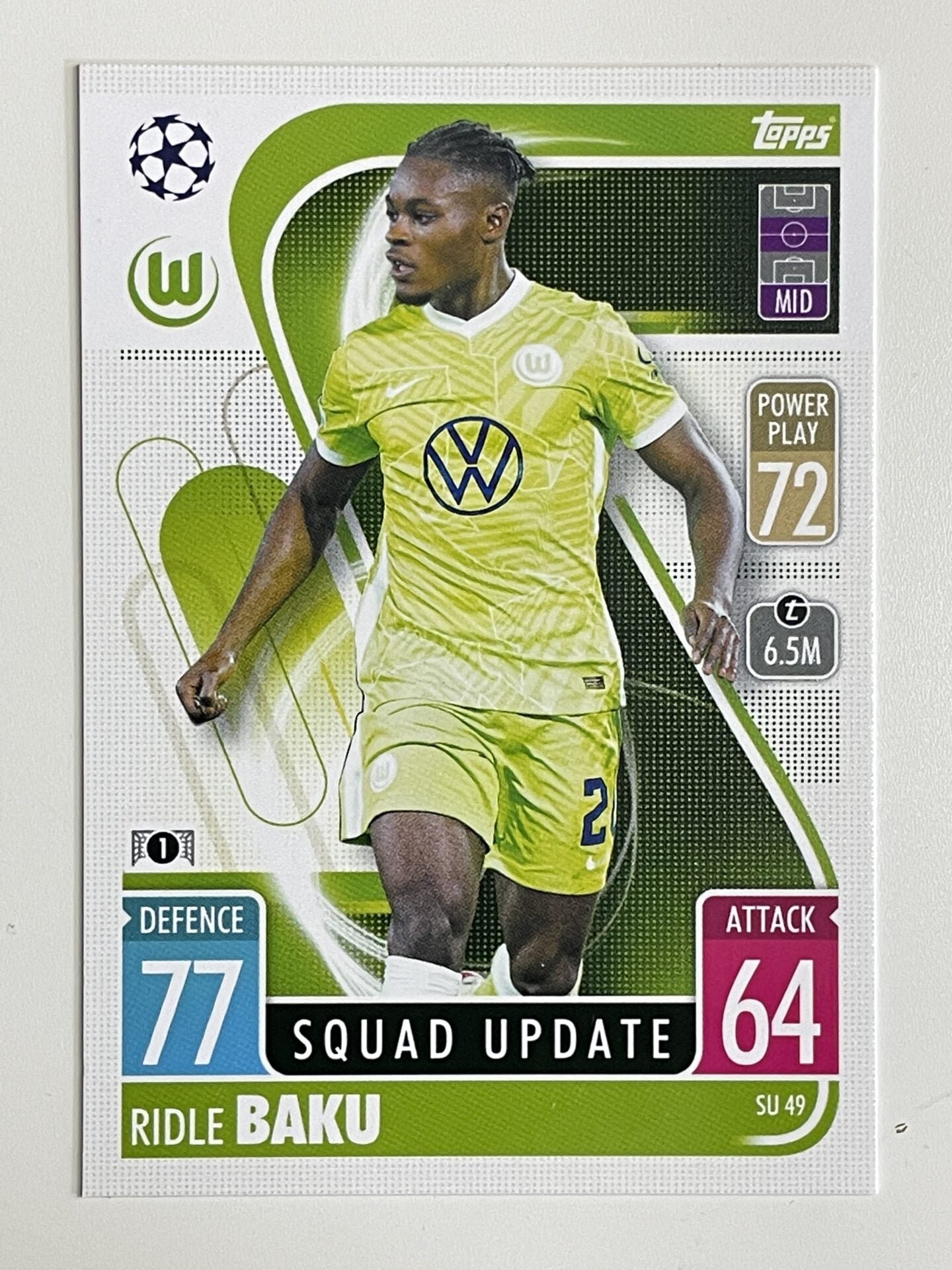 Ridle Baku Wolfsburg Base Topps Match Attax Extra 2021:22 Champions League Card