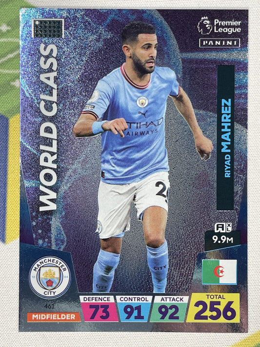 Riyad Mahrez Manchester City World Class Panini Premier League Adrenalyn XL 2023 Card