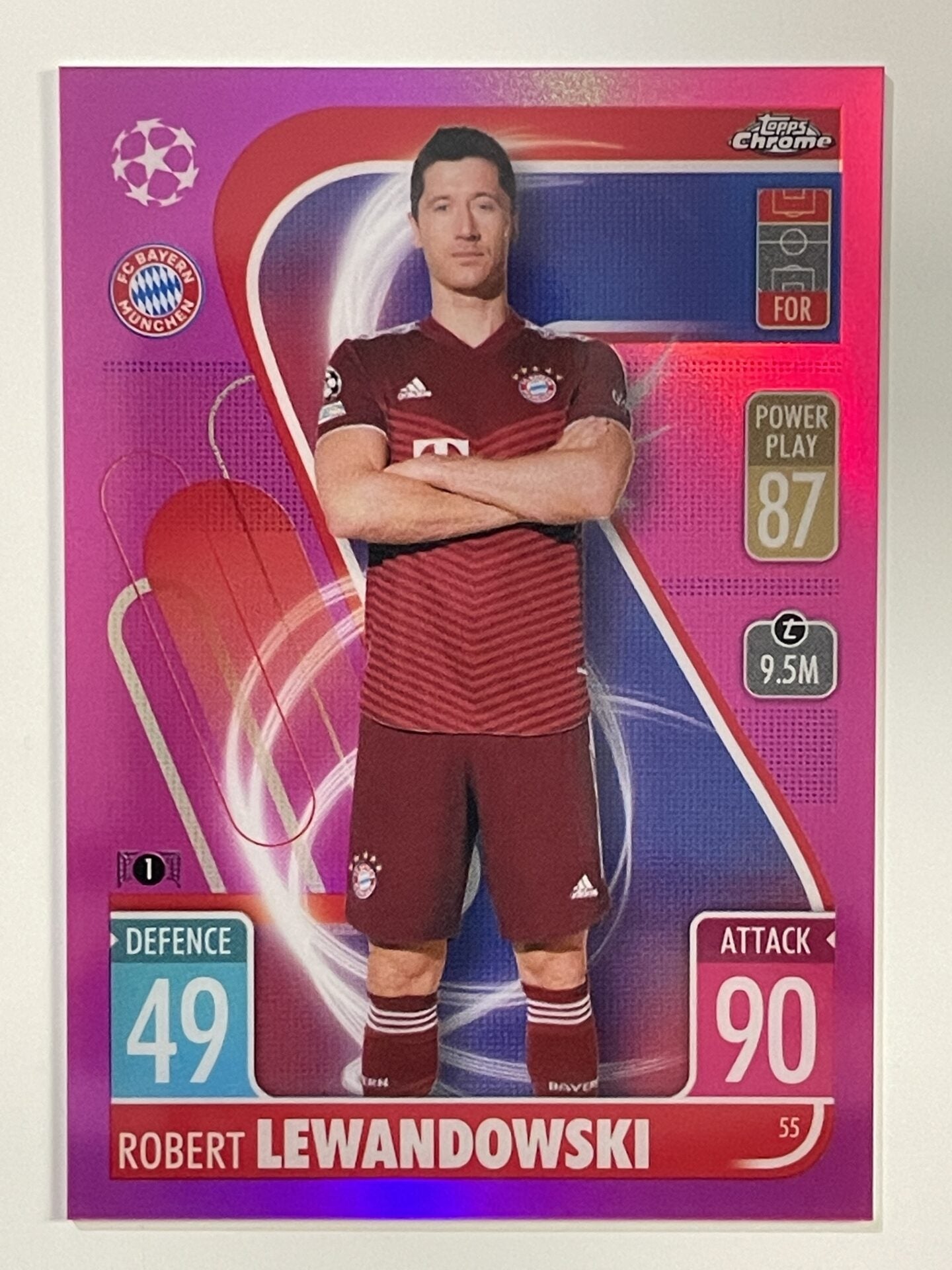 Robert Lewandowski Pink Parallel Topps Match Attax Chrome 2021 2022