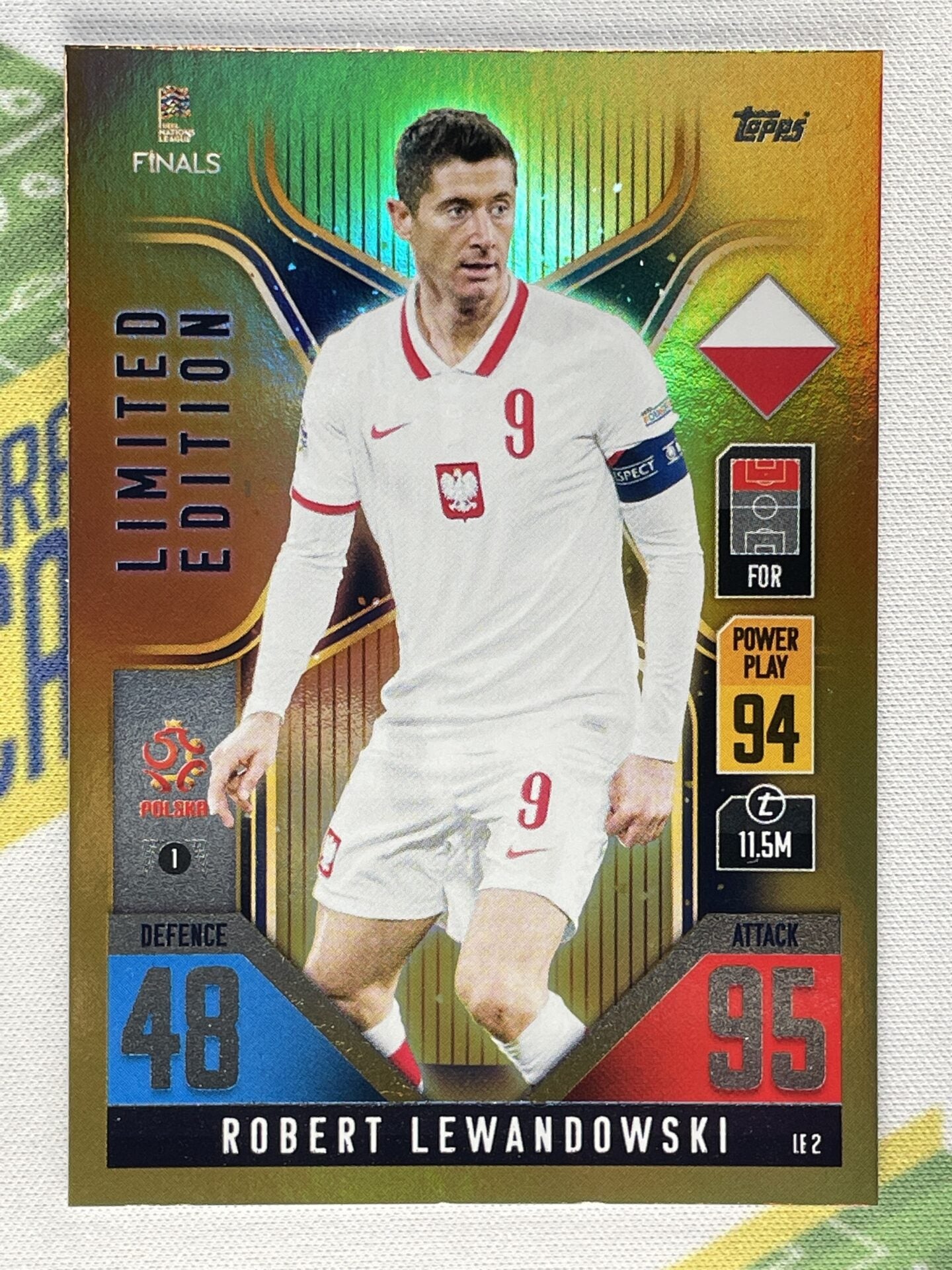 Robert Lewandowski Poland Limited Edition Topps Match Attax 101 Road to Nations League 2022 Card