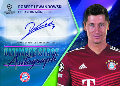 Robert Lewandowski Ultimate Stage Autograph Topps Champions League 2021:22 hobby box card