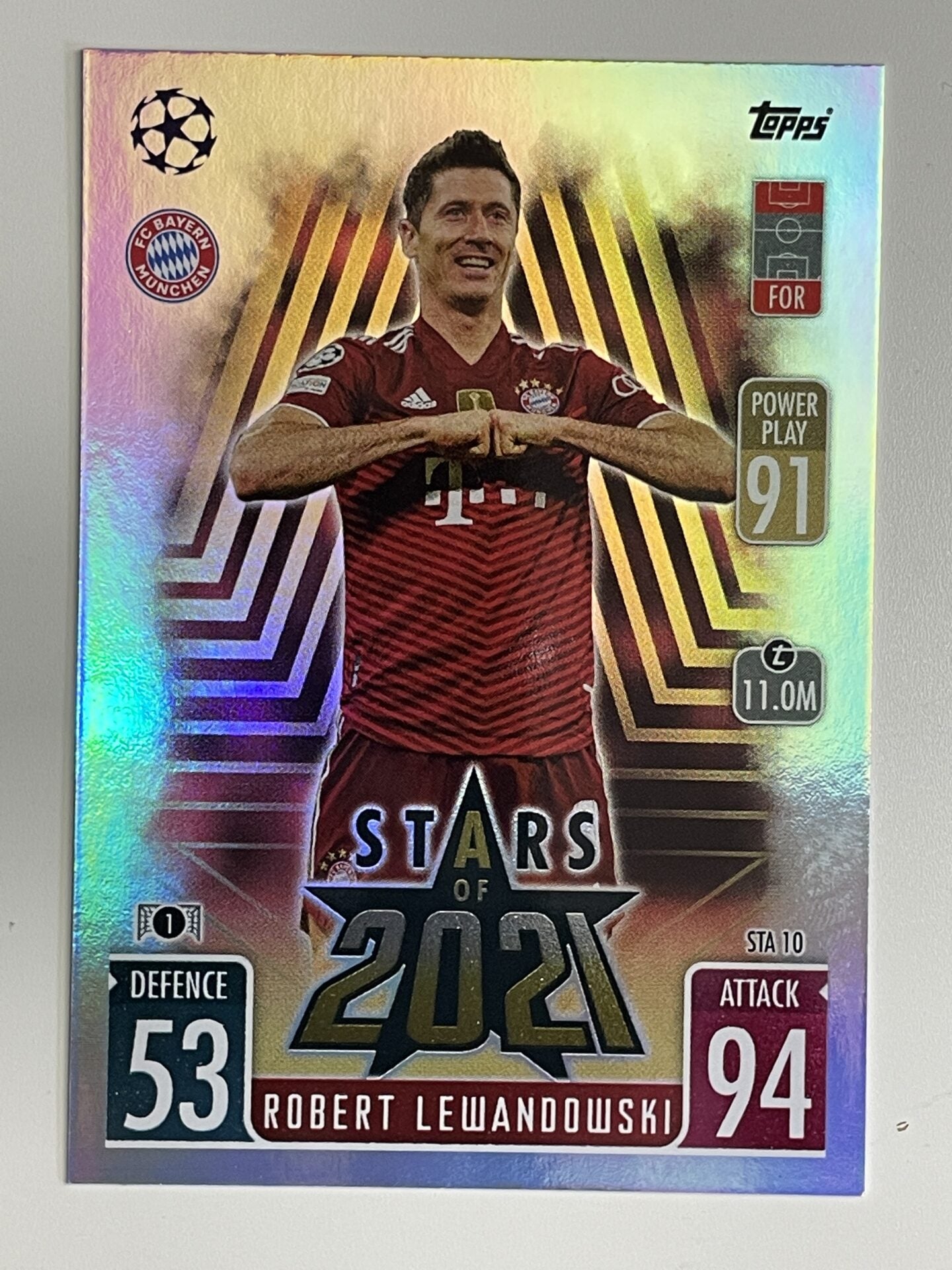 Robert Lewanowski Bayern Munich Stars of 2021 Topps Match Attax Extra 2021:22 Champions League Card