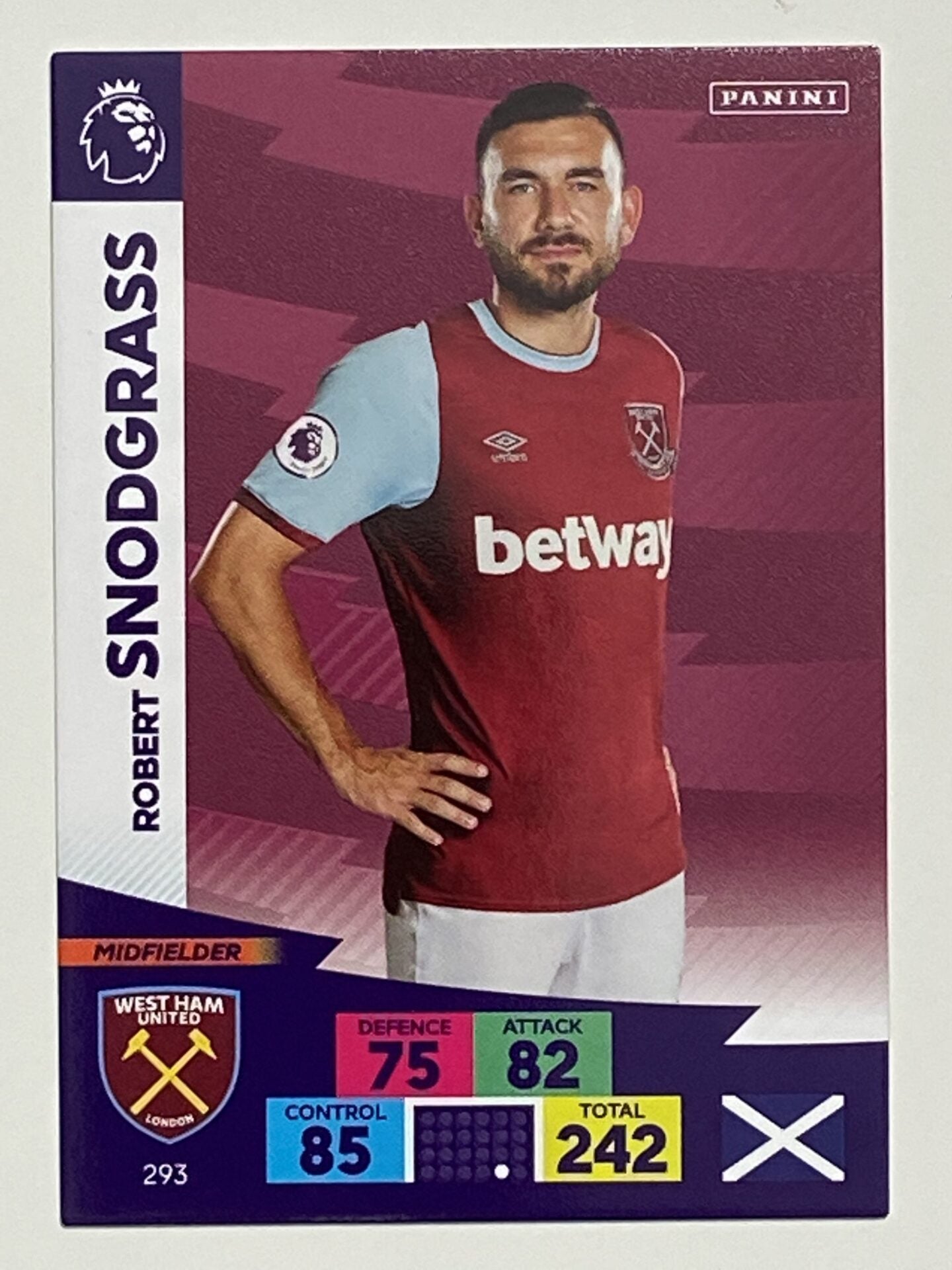 Robert Snodgrass (West Ham) Football Card &#8211; Premier League Adrenalyn XL 2020:21