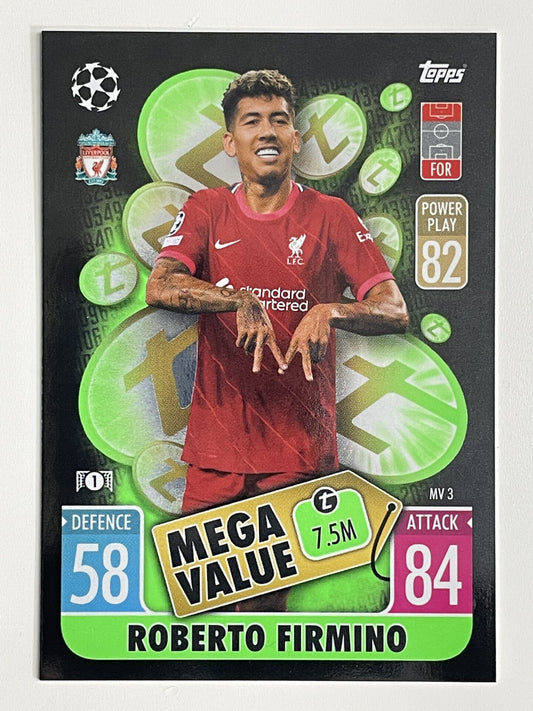 Roberto Firmino Liverpool FC Mega Value Topps Match Attax Extra 2021:22 Champions League Card