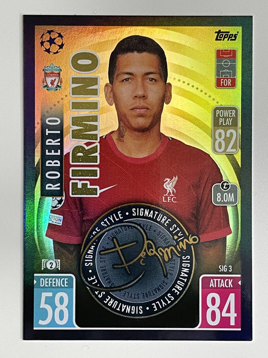 Roberto Firmino Liverpool FC Signature Style Topps Match Attax Extra 2021:22 Champions League Card