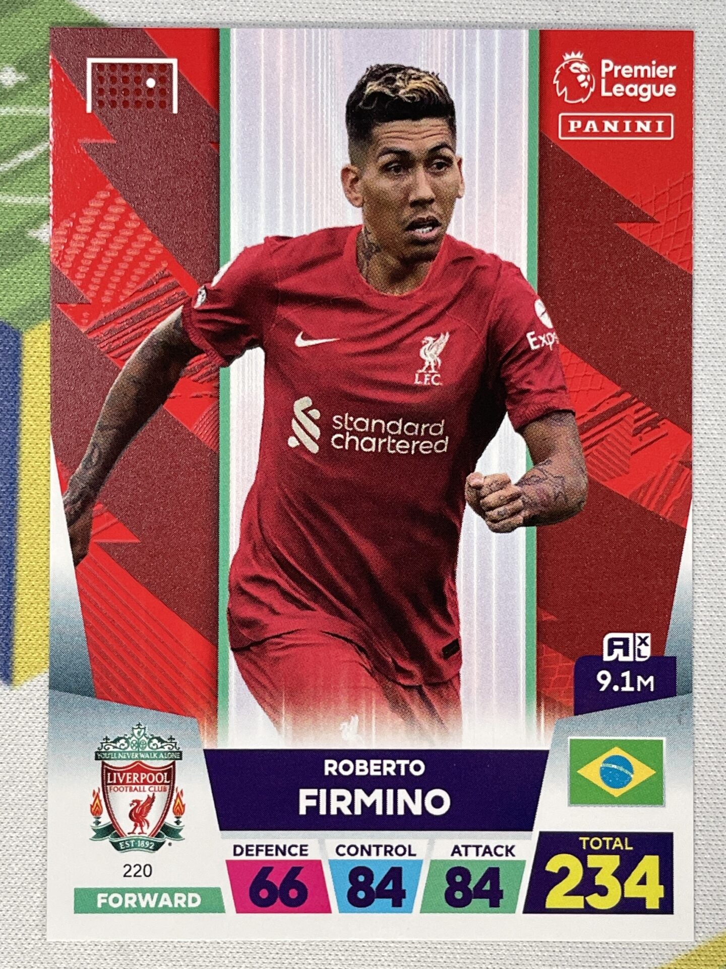 Roberto Firmino Liverpool Panini Premier League Adrenalyn XL 2023 Card