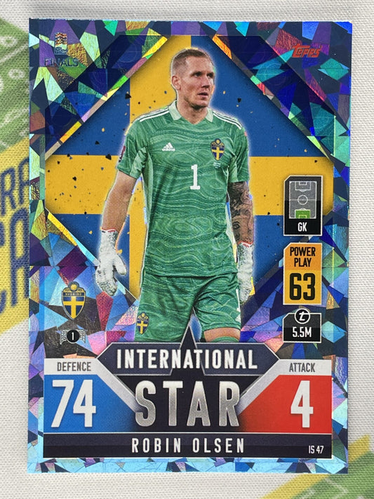 Robin Olsen Sweden Crystal Foil Parallel Topps Match Attax 101 Road to Nations League 2022 Card