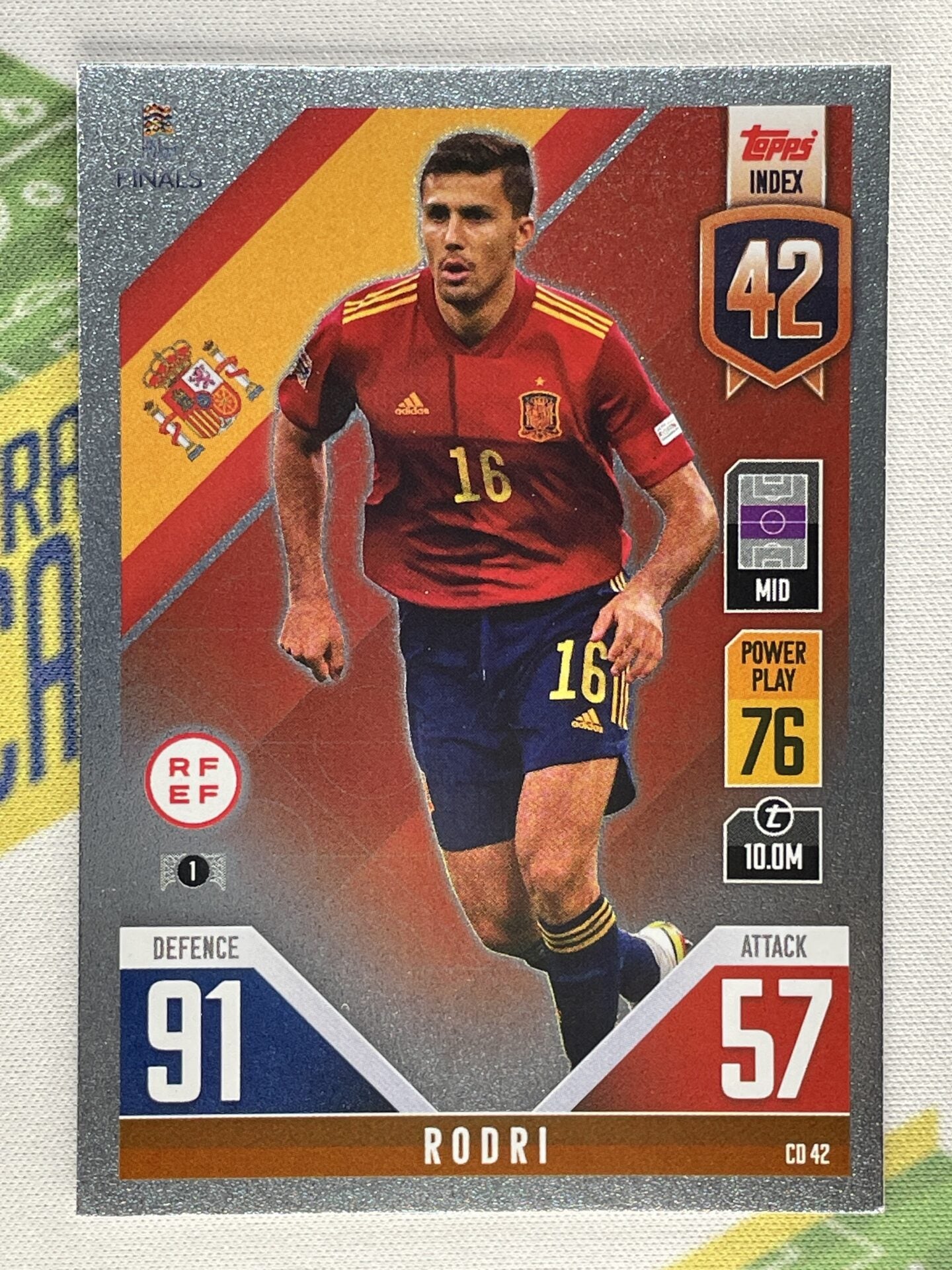 Rodri Spain Topps Match Attax 101 Road to Nations League 2022 Card