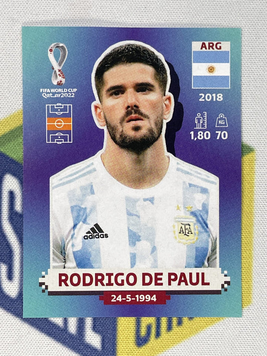 Rodrigo De Paul Argentina Panini World Cup 2022 Qatar Stickers