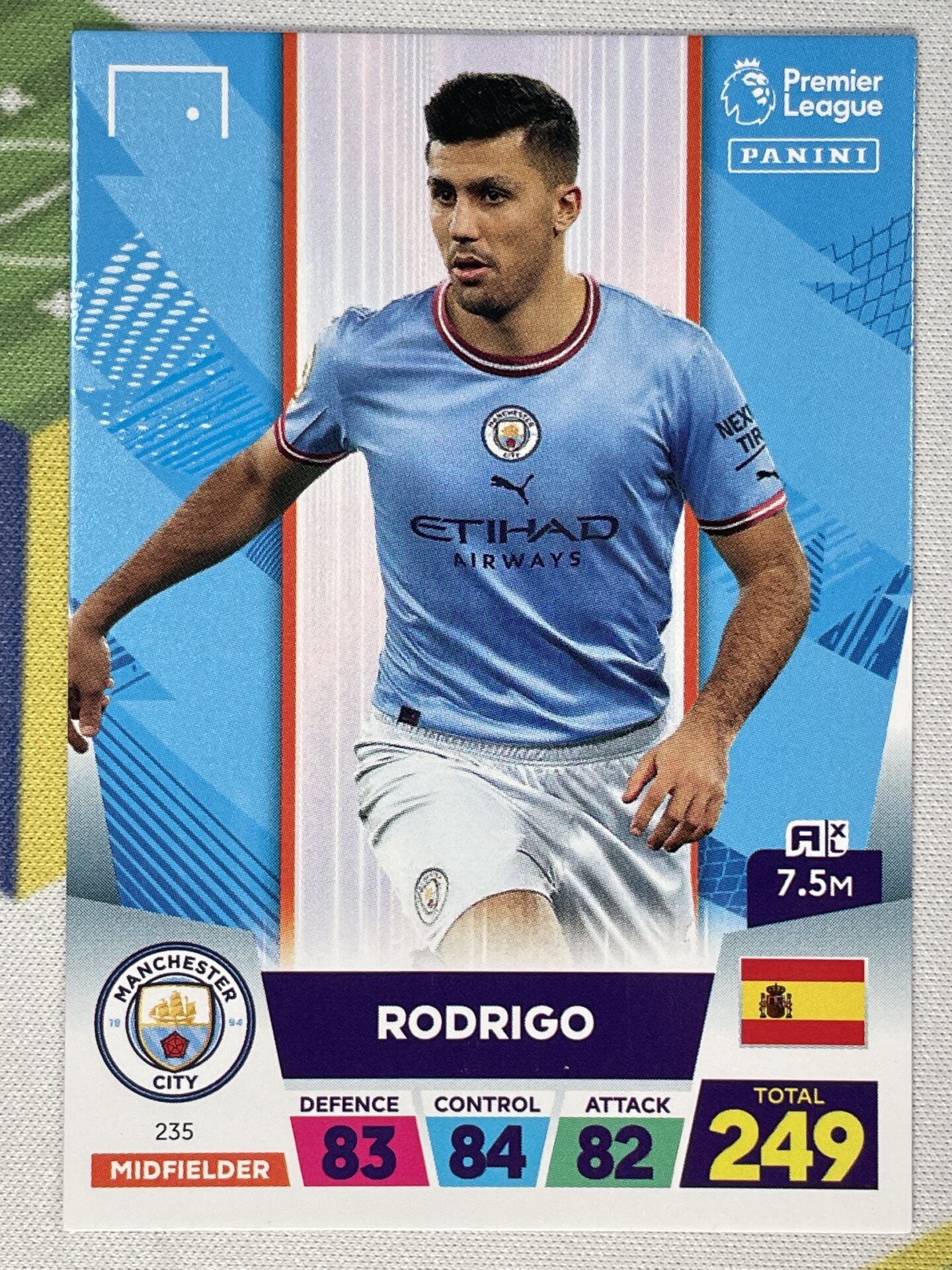 Rodrigo Manchester City Panini Premier League Adrenalyn XL 2023 Card