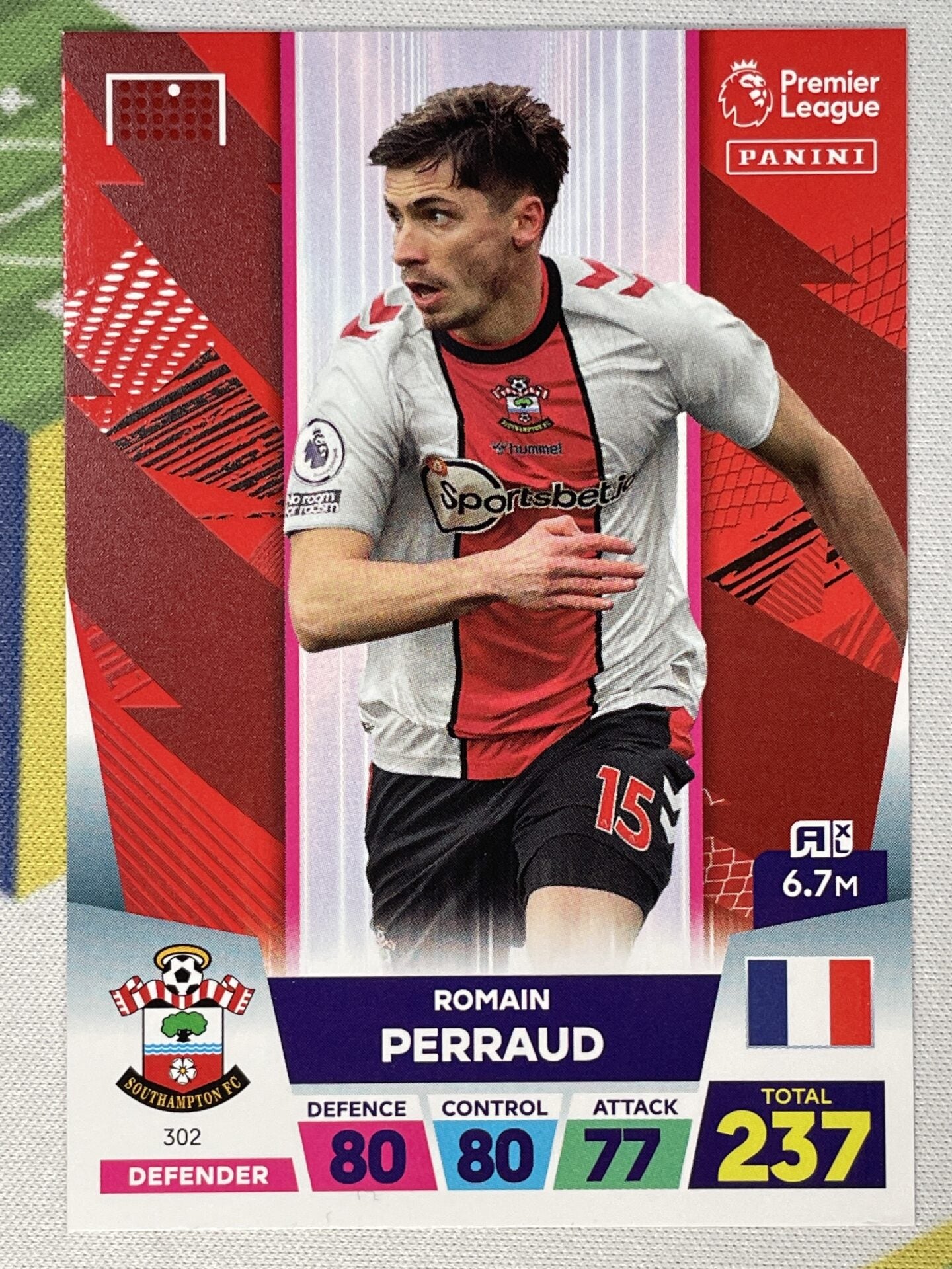 Romain Perraud Southampton Panini Premier League Adrenalyn XL 2023 Card