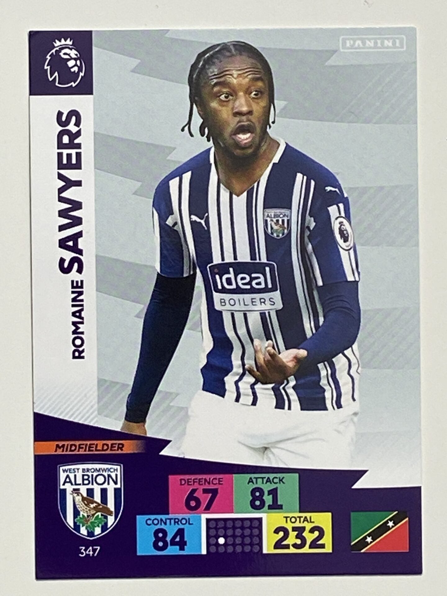 Romaine Sawyer (West Brom) Football Card &#8211; Premier League Adrenalyn XL 2020:21