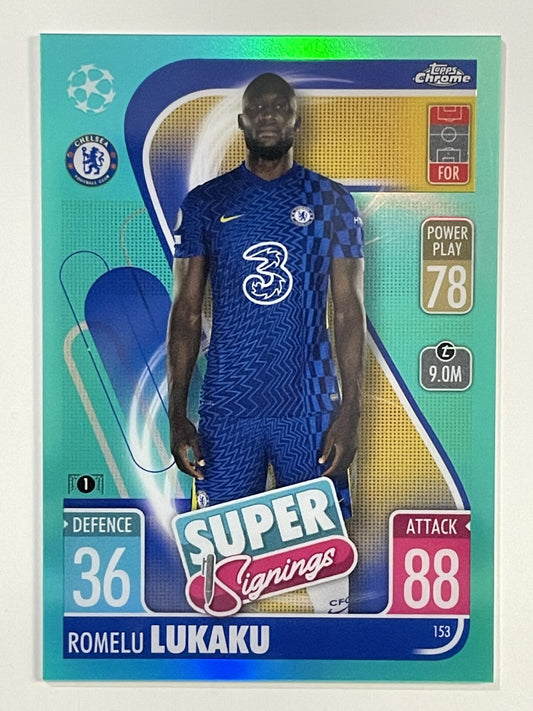 Romelu Lukaku Aqua Parallel Topps Match Attax Chrome 2021 2022