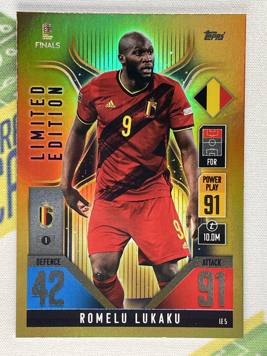 Romelu Lukaku Belgium Limited Edition Topps Match Attax 101 Road to Nations League 2022 Card