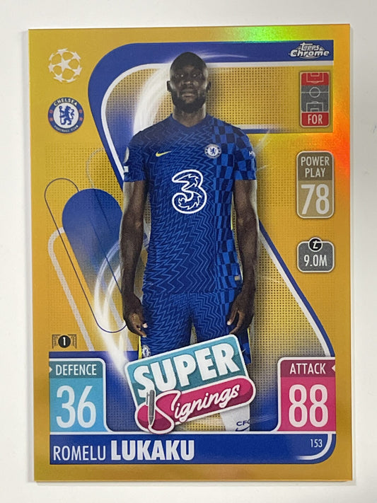 Romelu Lukaku Gold Parallel Topps Match Attax Chrome 2021 2022