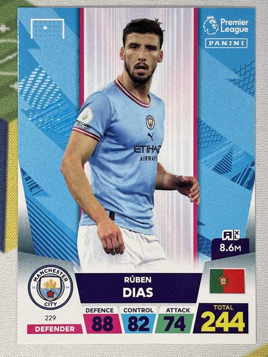 Ruben Dias Manchester City Panini Premier League Adrenalyn XL 2023 Card