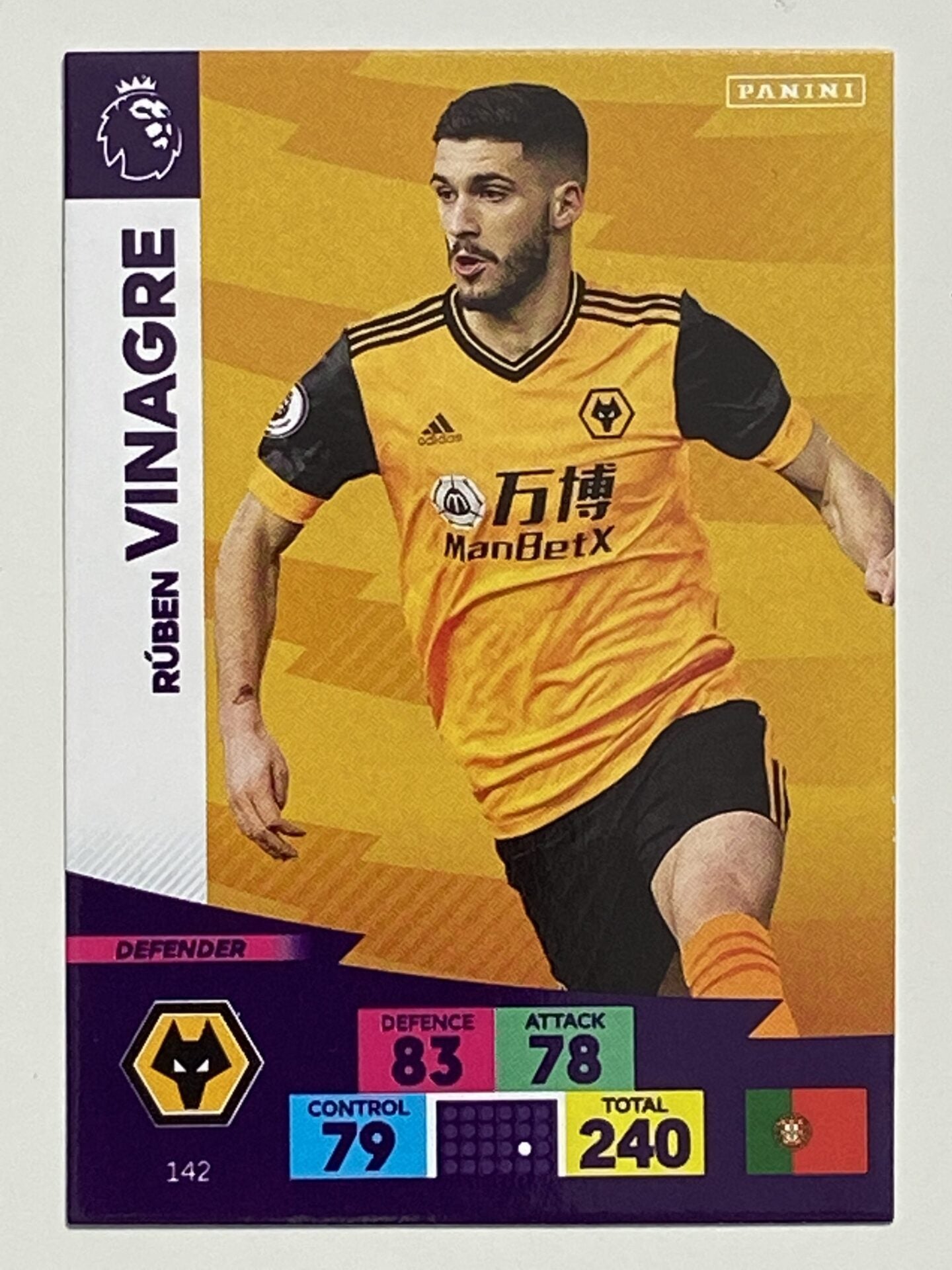 Ruben Vinagre (Wolves) Football Card &#8211; Premier League Adrenalyn XL 2020:21