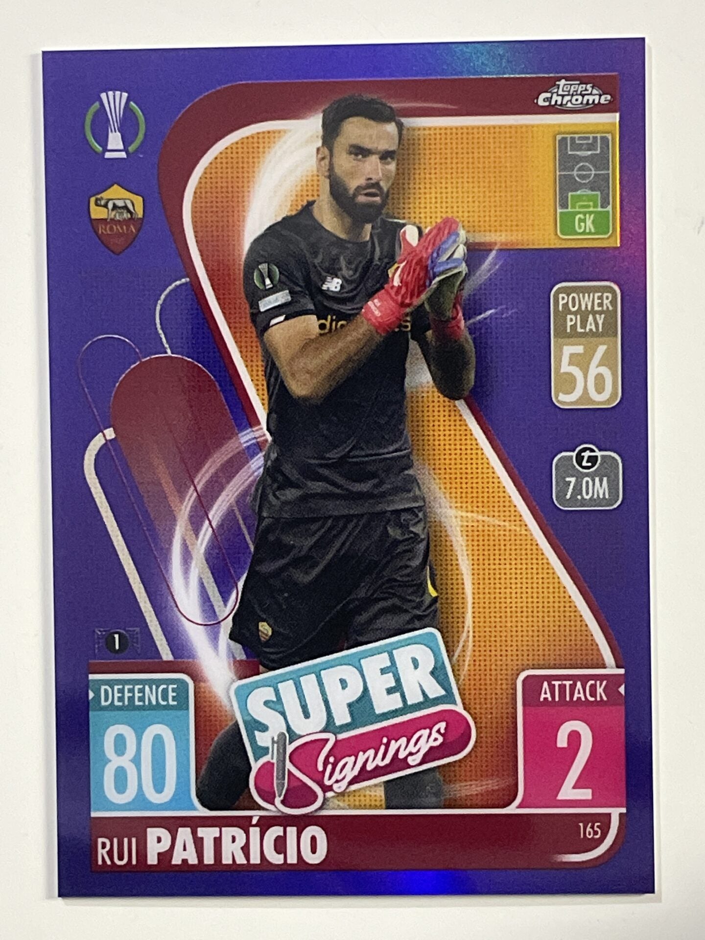 Rui Patricio Super Signings Purple Parallel Topps Match Attax Chrome 2021 2022